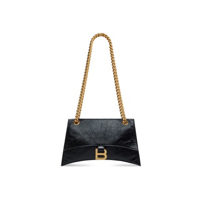BALENCIAGA WOMEN'S CRUSH CHAIN BAG IN SMALL BLACK 716351210IT1000 (24.9*15*7.9cm)